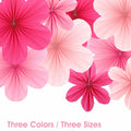 Telooco 9Pcs Pink Paper Fans & Flowers Party Decorations Hanging Set by Deal US
