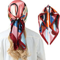 SHJINJU Women's 35" Satin Silk Hair Scarf Wrap Floral Print 1 Style Size 35" by Deal US