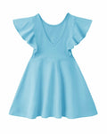 Dutebare Toddler Ruffle Trim A-line Belted Dress Light Purple Size 5T by Deal US