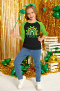 BesserBay Kids St. Patrick's Lucky Rainbow Shamrock Ruffle Shirt Size 1-2 Years by Deal US