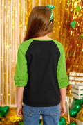BesserBay Kids St. Patrick's Lucky Rainbow Shamrock Ruffle Shirt Size 1-2 Years by Deal US