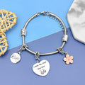 DlaeKua Silver Stainless Steel Friendship Bracelet Christmas Theme Women by Deal US