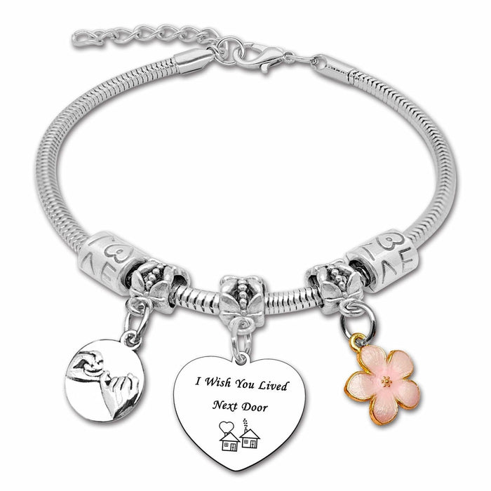 DlaeKua Silver Stainless Steel Friendship Bracelet Christmas Theme Women by Deal US