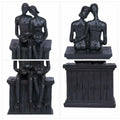 PUHOZN Iron Couple Statue - Cast Iron Couple Sculpture Wedding Modern Abstract by Deal US