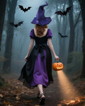 RENEMEGO Purple Witch Hat Ruched Halloween Costume Adult Cosplay LARP by Deal US