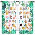 Lnepty Kids Alphabet ABC Curtains Woodland Animal Nursery 2pcs 42x45 by Deal US