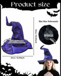 RENEMEGO Purple Witch Hat Ruched Halloween Costume Adult Cosplay LARP by Deal US
