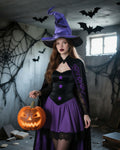 RENEMEGO Purple Witch Hat Ruched Halloween Costume Adult Cosplay LARP by Deal US