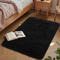 Macgace 6x9 Black Shag Area Rug Fluffy Plush Non-Slip Washable by Deal US