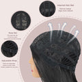 Morticia Long Straight Braided Wig Girls Middle Part Costume Holiday Party by Deal US