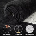 Macgace 6x9 Black Shag Area Rug Fluffy Plush Non-Slip Washable by Deal US