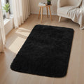 Macgace 6x9 Black Shag Area Rug Fluffy Plush Non-Slip Washable by Deal US