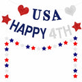 Aulaned 4th of July Decorations Patriotic USA Banner Star Garland Set by Deal US