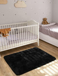 Macgace 6x9 Black Shag Area Rug Fluffy Plush Non-Slip Washable by Deal US