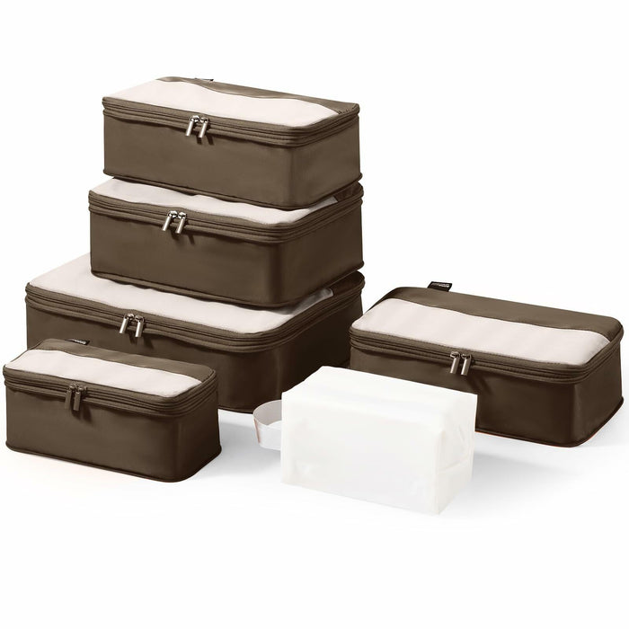 SOARSAIL Compression Packing Cubes 6 Pack Travel Organizer Charcoal Gray by Deal US