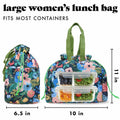 Insulated Lunch Bag for Women Drawstring Reusable Work Office Large Box by Deal US