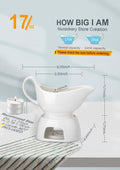 Nucookery Large 17 Oz Porcelain Gravy Boat with Warmer White by Deal US
