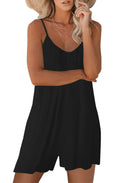 Qnasey Women Sleeveless Romper Jumpsuit Adjustable Straps Pockets Black L by Deal US