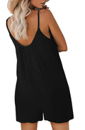 Qnasey Women Sleeveless Romper Jumpsuit Adjustable Straps Pockets Black L by Deal US