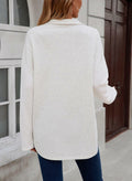 SHEWIN Women Oversized Button Up Sweatshirt Blue Size S by Deal US