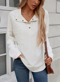 SHEWIN Women Oversized Button Up Sweatshirt Blue Size S by Deal US