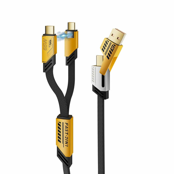 4-in-1 USB-C Charging Cable PD 65W Fast Charge Data Sync 4ft by Deal US