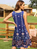 AUSELILY Women Sleeveless Floral Mini Dress Boho Pockets Red XL by Deal US