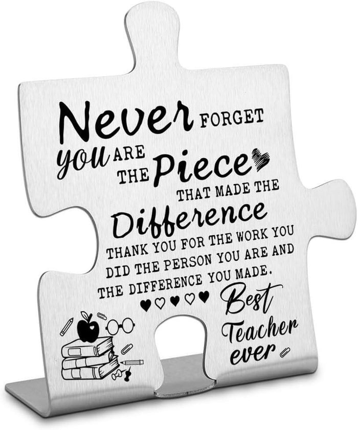 FOKCBOCM Preschool Teacher Appreciation Gift Plaque Silver DX154 by Deal US