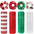 Funactu Metallic Mesh Ribbon 10in x 30ft Red Foil Christmas Decor by Deal US