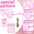 Tellegloww 24pcs Pink Heart Sunglasses Breast Cancer Awareness Gifts by Deal US
