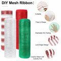 Funactu Metallic Mesh Ribbon 10in x 30ft Red Foil Christmas Decor by Deal US