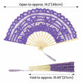 TopTie Dark Blue Lace Folding Fan Bamboo Hand Fan with Tassel by Deal US