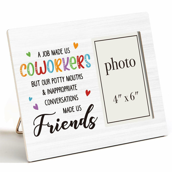 CIANMGD Funny Coworker Gift Wood Picture Frame 4x6 Work Bestie by Deal US