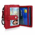 AOXONEL RFID Leather Keychain Wallet Credit Card Holder Coin Purse Red by Deal US