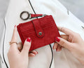 AOXONEL RFID Leather Keychain Wallet Credit Card Holder Coin Purse Red by Deal US