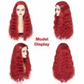 Miss U Hair Long Wavy Red Wig Women Middle Part Hair Clips Cosplay Halloween by Deal US