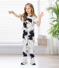 Hvididan Girls Tie Dye Twist Front Top & Sweatpants Set Black White Size 9-10Y by Deal US