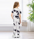 Hvididan Girls Tie Dye Twist Front Top & Sweatpants Set Black White Size 9-10Y by Deal US
