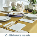 PAW White Linen Feel Paper Napkins 50PCS 16x16 Disposable Cloth Like Party by Deal US