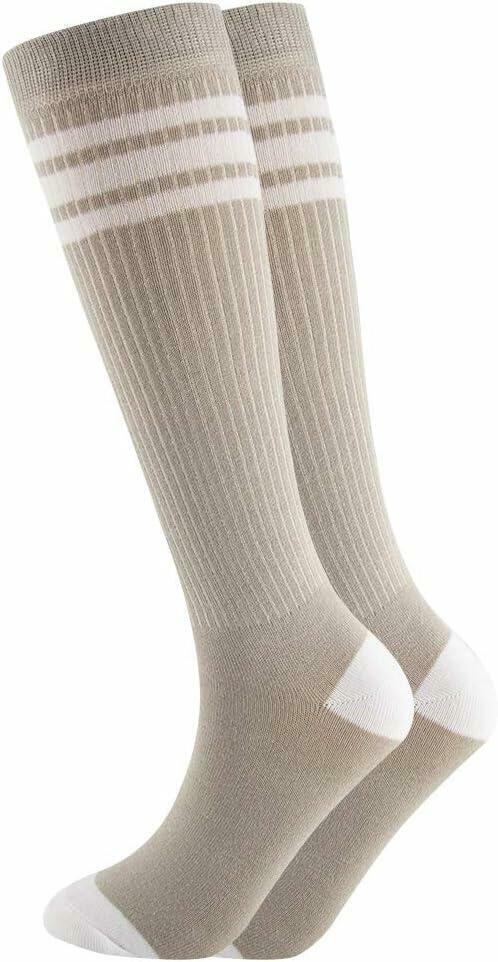 NEVSNEV Knee High Tube Socks Comfortable Breathable Triple Stripes Boys 10-15 YO by Deal US