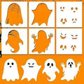 Weysat 8 Pcs Large Ghost Halloween Stencils Reusable for Crafts Yard Art by Deal US