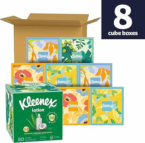 Kleenex 3-Ply Lotion Facial Tissue White 8 Count 54289 by Deal US