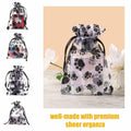 SHYRABBIT Paw Print Organza Drawstring Bags 8x12in White 10pcs by Deal US