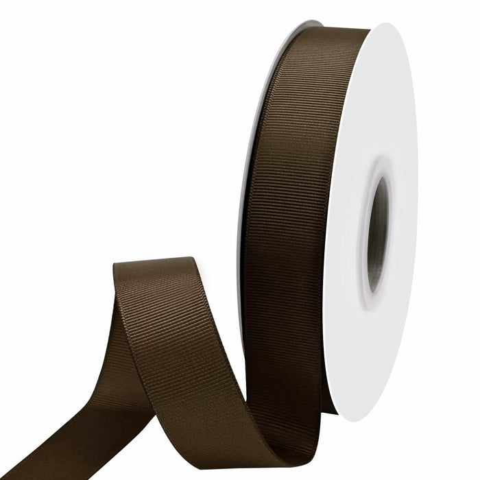 LEEQE Brown Grosgrain Ribbon 1in x 50yd Silk Gift Wrap Crafts by Deal US