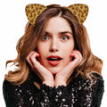 IGMaryBox Cat Ears Headband Black Velvet Leopard Print Animal Hairband by Deal US
