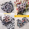 SHYRABBIT Paw Print Organza Drawstring Bags 8x12in White 10pcs by Deal US