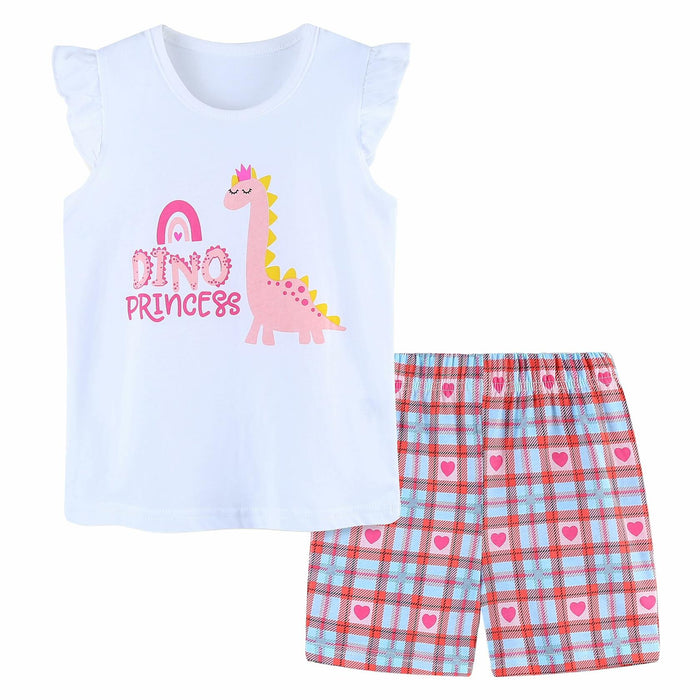 Zlwse Toddler Girls Cotton Flutter Sleeve Tank Top & Shorts Set Size 7Y by Deal US