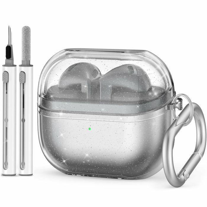 OFELUMTIZE Galaxy Buds 3 Pro Case Cover Glitter Clear Silicone Keychain Kit by Deal US