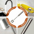Wegodal Stainless Steel Corn Stripping Tool Long Handle Kitchen Peeler A-1Pcs by Deal US