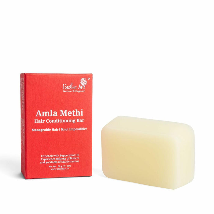 Rustic Art Amla Methi Hair Conditioning Bar Sulphate Silicone Free by Deal US